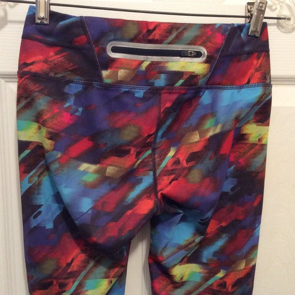 Athleta Colorburst Sonar Tight Leggings S Blue Red Orange Yellow Purple - Picture 8 of 11